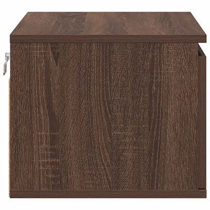Wall-mounted Bedside Cabinets with LED Lights 2 pcs Brown Oak