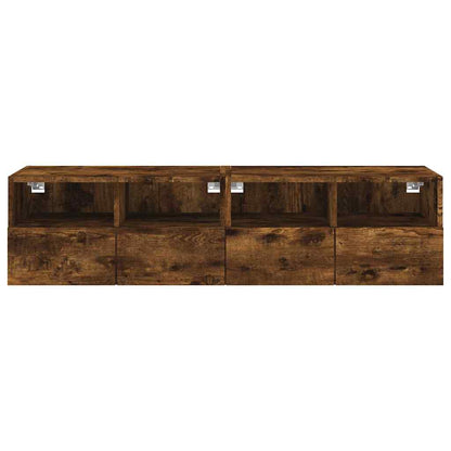 TV Wall Cabinets 2 pcs Smoked Oak 60x30x30 cm Engineered Wood