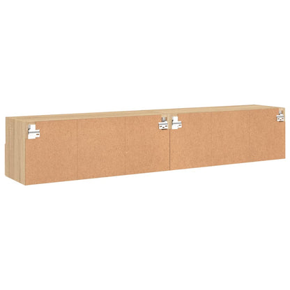 TV Wall Cabinets 2 pcs Sonoma Oak 80x30x30 cm Engineered Wood