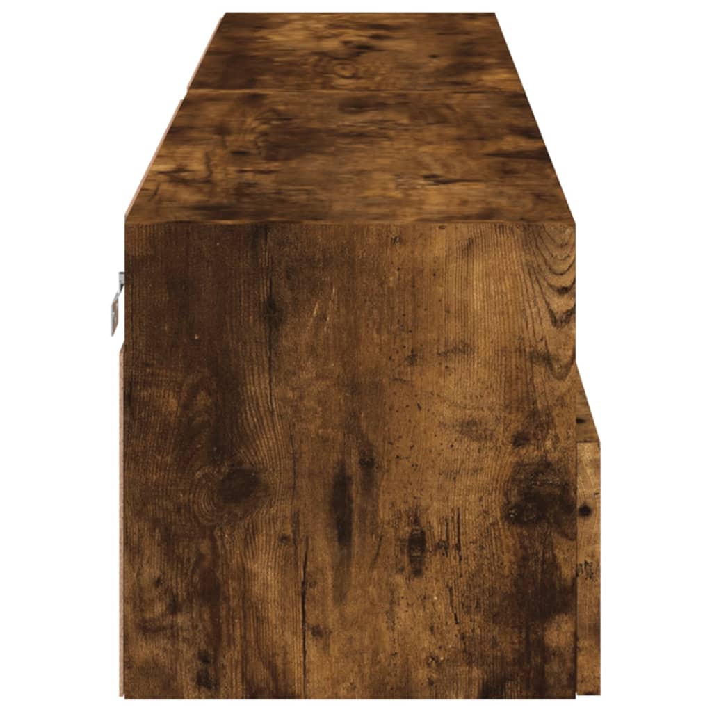 TV Wall Cabinets 2 pcs Smoked Oak 80x30x30 cm Engineered Wood