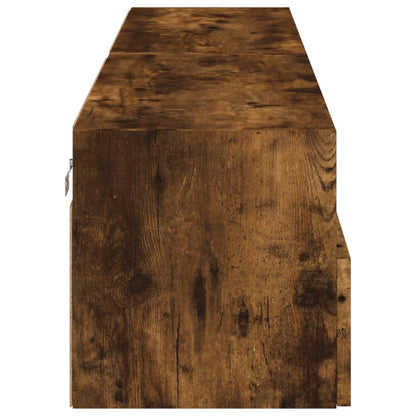 TV Wall Cabinets 2 pcs Smoked Oak 80x30x30 cm Engineered Wood