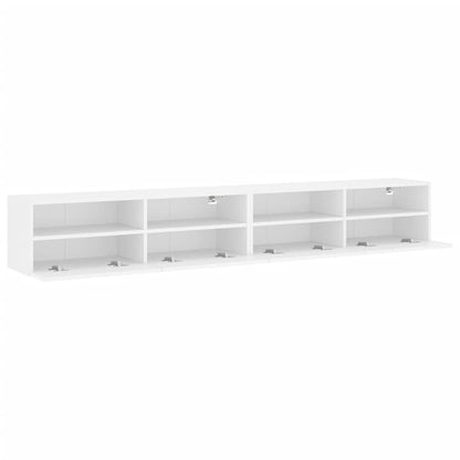 TV Wall Cabinet | Set of 2 | White | Engineered Wood | Medium | Modern