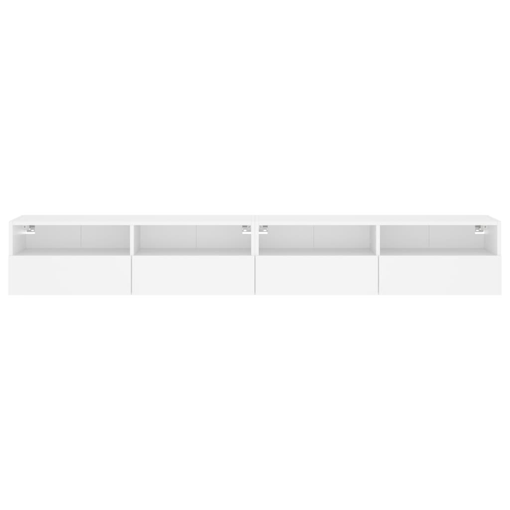 TV Wall Cabinet | Set of 2 | White | Engineered Wood | Medium | Modern