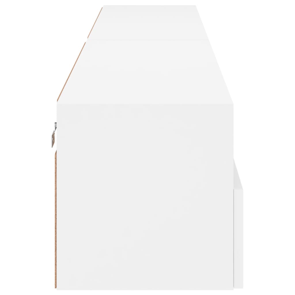 TV Wall Cabinet | Set of 2 | White | Engineered Wood | Medium | Modern