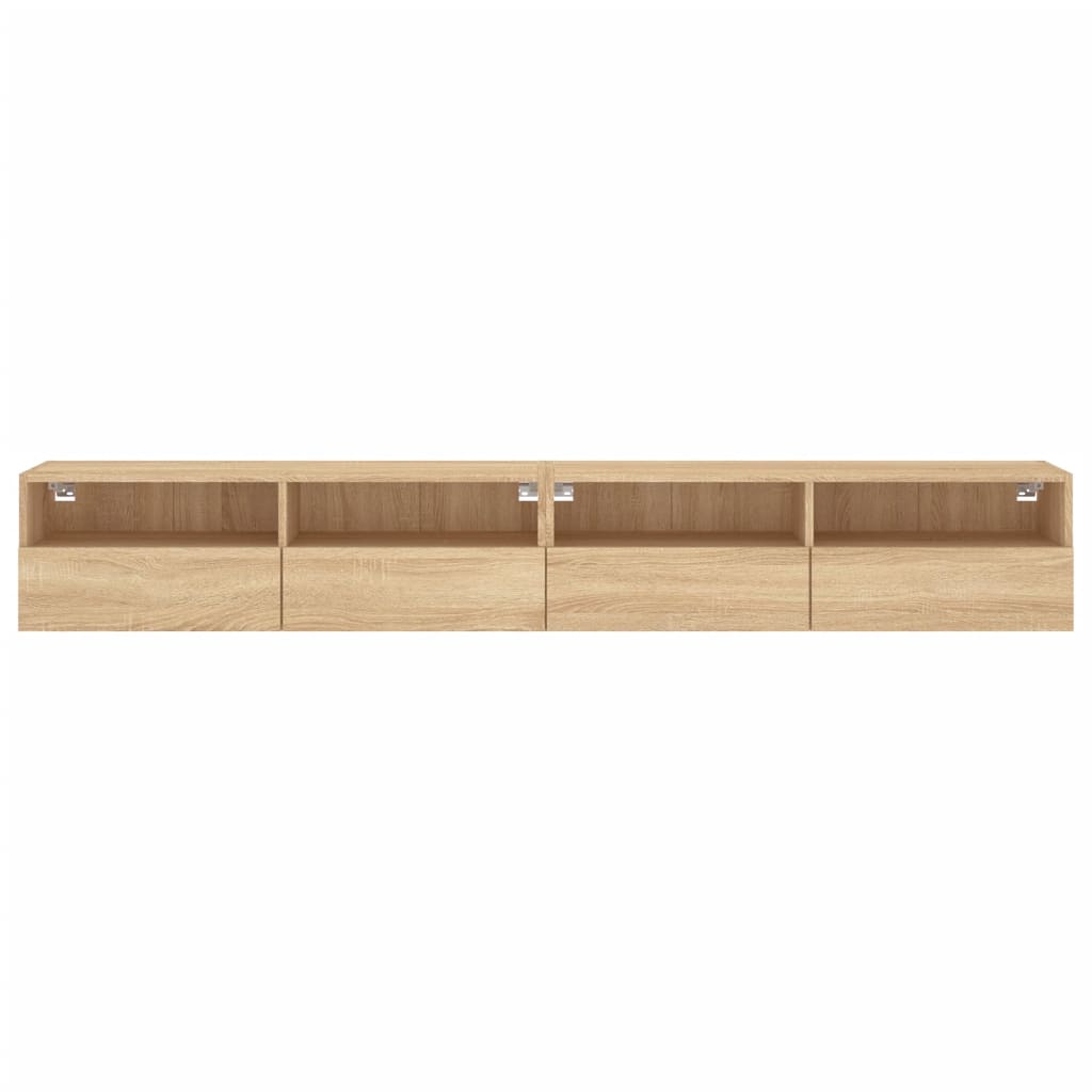 TV Wall Cabinet | Set of 2 | Sonoma oak | Engineered wood | Medium