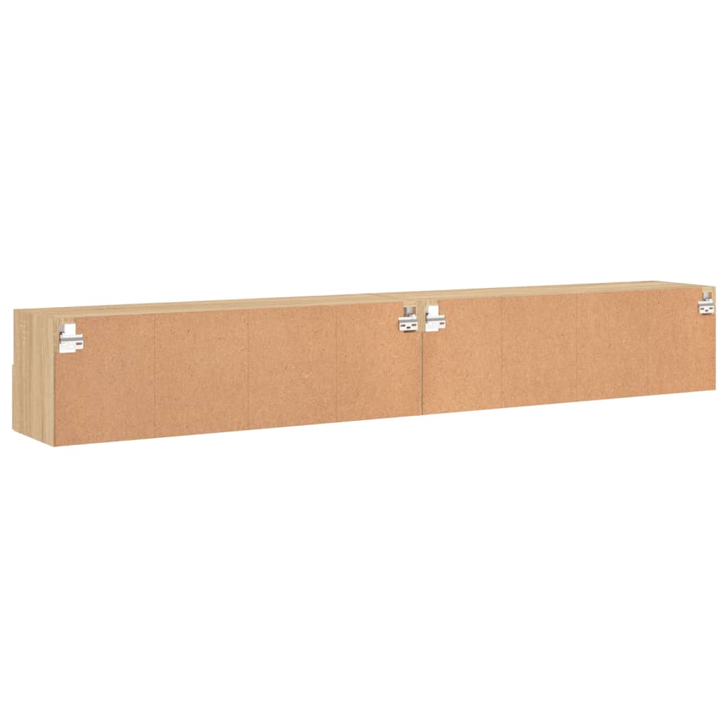 TV Wall Cabinet | Set of 2 | Sonoma oak | Engineered wood | Medium