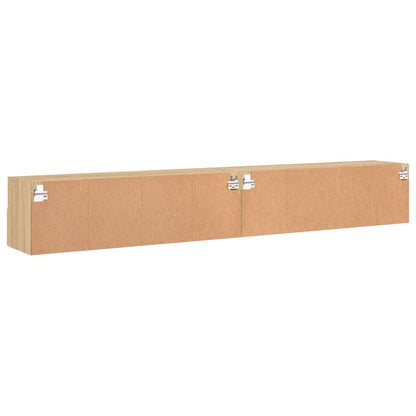 TV Wall Cabinet | Set of 2 | Sonoma oak | Engineered wood | Medium