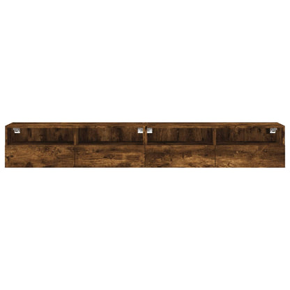 TV Wall Cabinet | Set of 2 | Smoked Oak | Engineered Wood