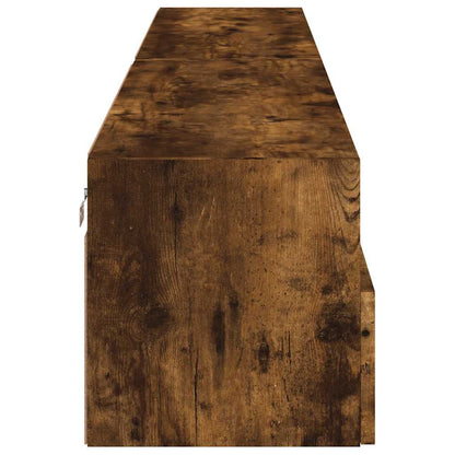 TV Wall Cabinets 2 pcs Smoked Oak 100x30x30 cm Engineered Wood