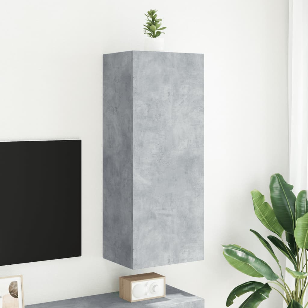 TV Wall Cabinet Concrete Grey 40.5x30x102 cm Engineered Wood