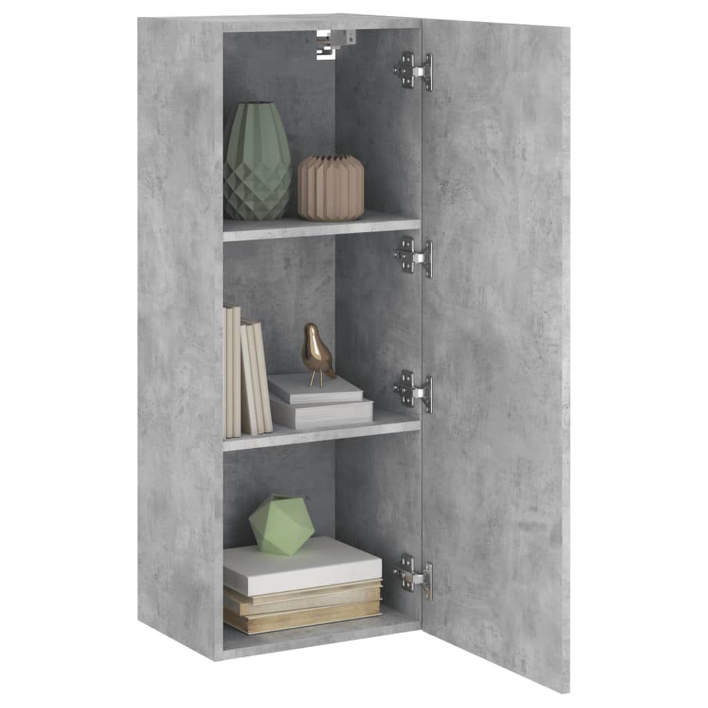 TV Wall Cabinet Concrete Grey 40.5x30x102 cm Engineered Wood