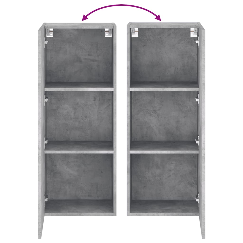TV Wall Cabinet Concrete Grey 40.5x30x102 cm Engineered Wood