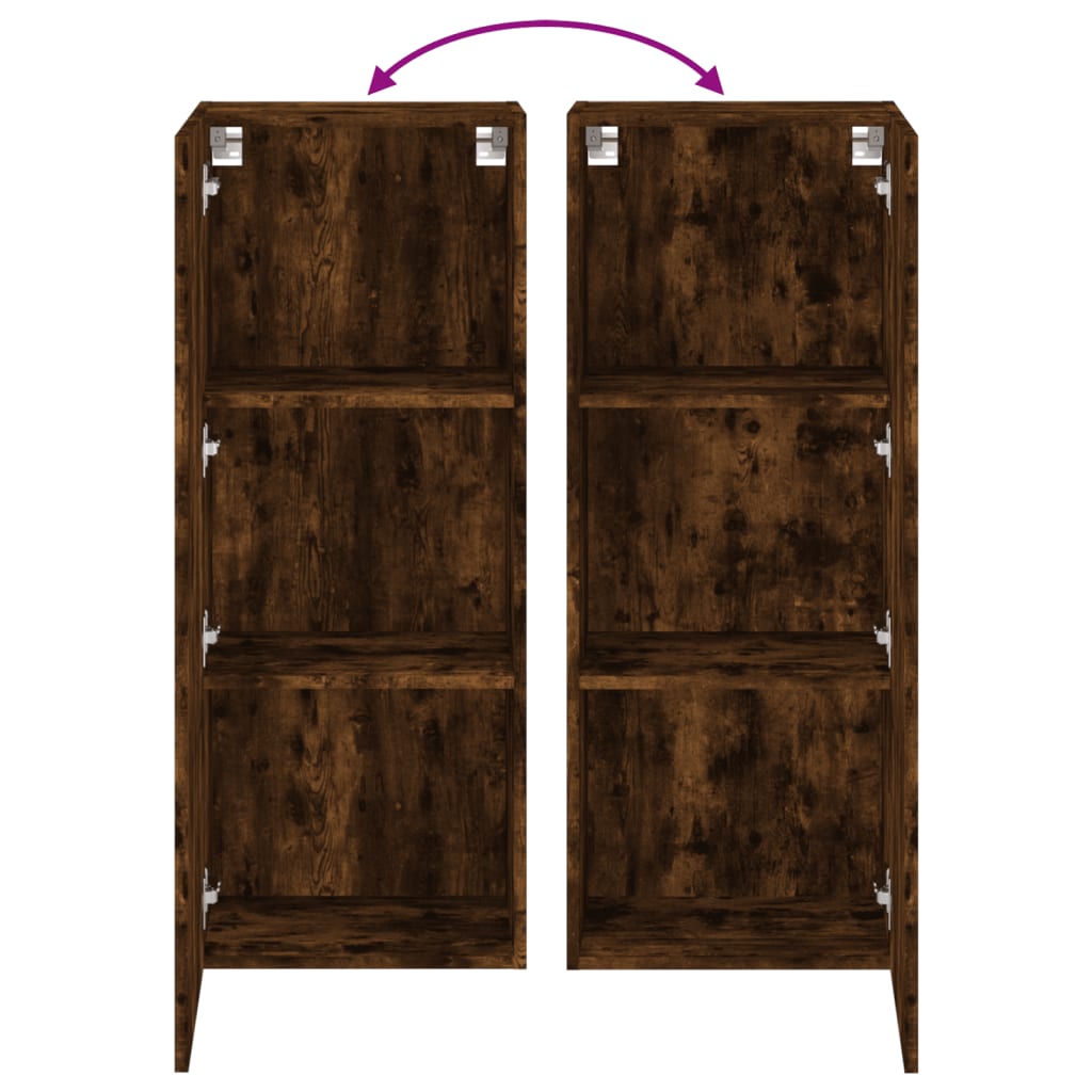 TV Wall Cabinet Smoked Oak 40,5x30x102 cm Engineered Wood