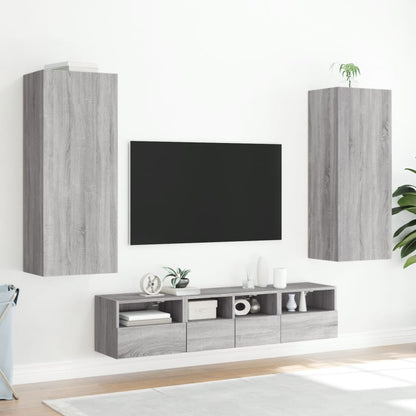 TV Wall Cabinet Grey Sonoma 40,5x30x102 cm Engineered Wood