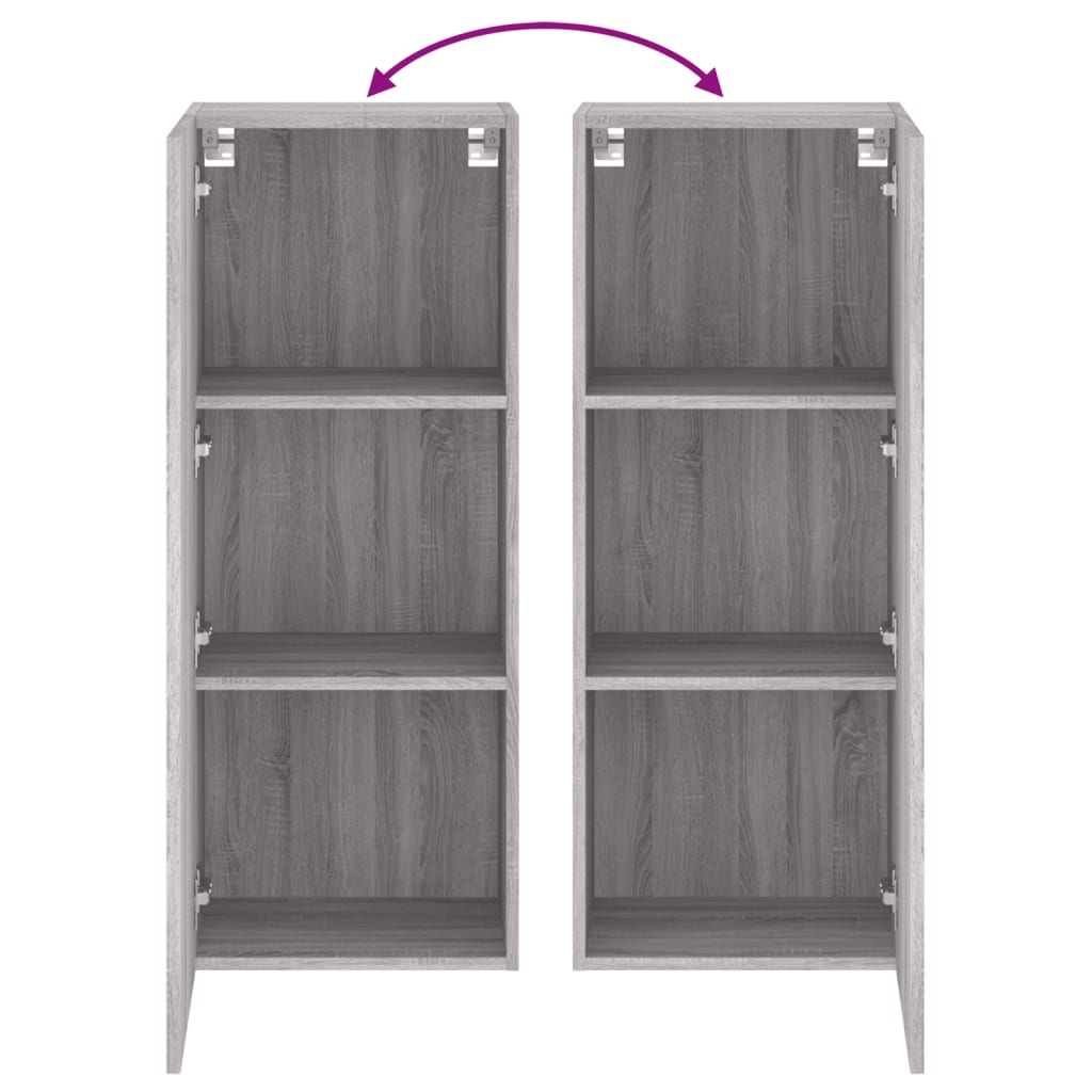 TV Wall Cabinet Grey Sonoma 40.5x30x102 cm Engineered Wood
