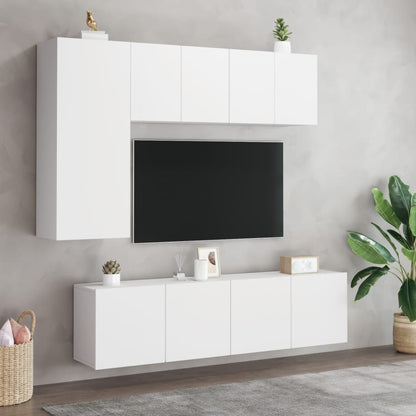 2 Piece Wall-mounted TV Cabinet Set White 60x30x41 cm