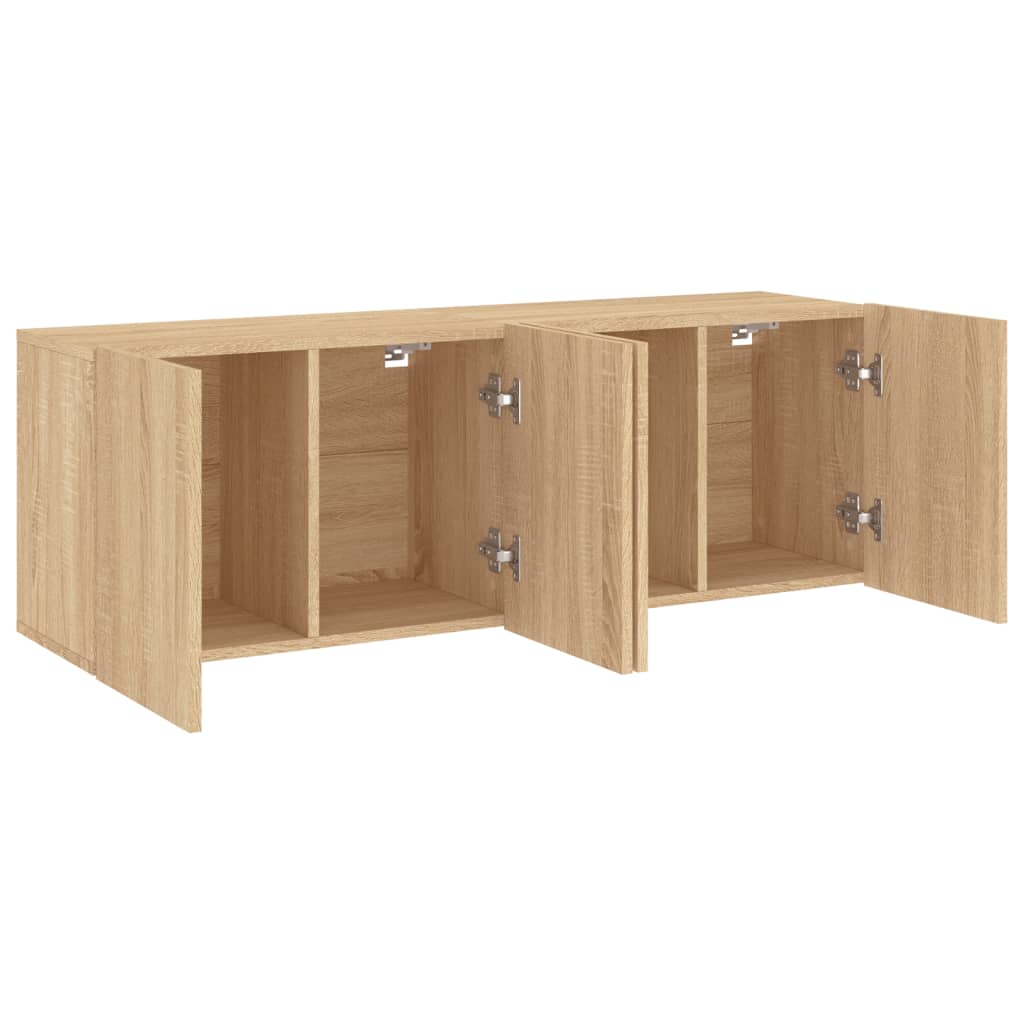 2 Piece Wall-mounted TV Cabinet Set Sonoma Oak 60x30x41 cm