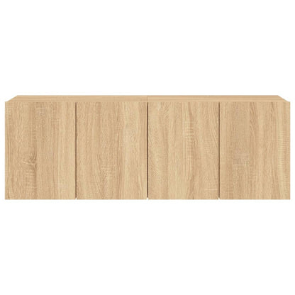 2 Piece Wall-mounted TV Cabinet Set Sonoma Oak 60x30x41 cm