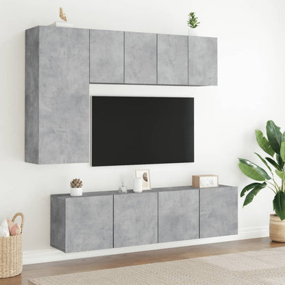 2 Piece Wall-mounted TV Cabinet Set Concrete Grey 60x30x41 cm