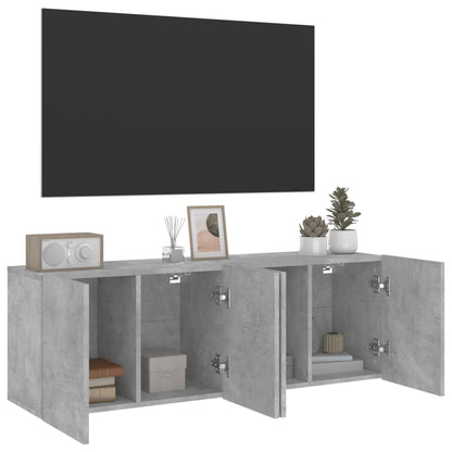 2 Piece Wall-mounted TV Cabinet Set Concrete Grey 60x30x41 cm