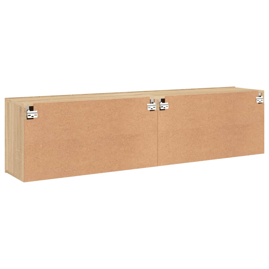 2 Piece Wall-mounted TV Cabinet Set Sonoma Oak 80x30x41 cm
