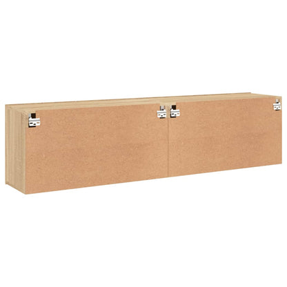 2 Piece Wall-mounted TV Cabinet Set Sonoma Oak 80x30x41 cm