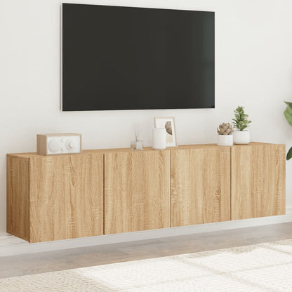 2 Piece Wall-mounted TV Cabinet Set Sonoma Oak 80x30x41 cm