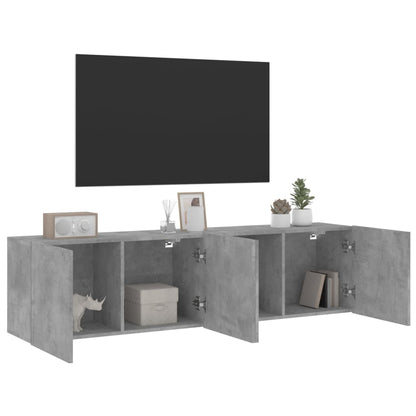 2 Piece Wall-mounted TV Cabinet Set Concrete Grey 80x30x41 cm