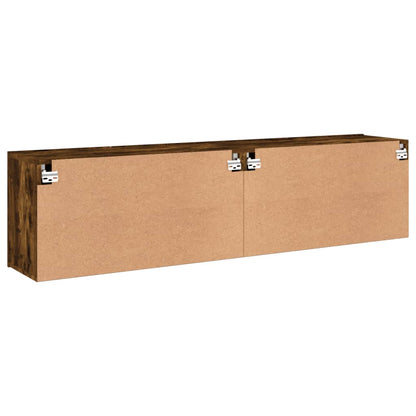 2 Piece Wall-mounted TV Cabinet Set Smoked Oak 80x30x41 cm