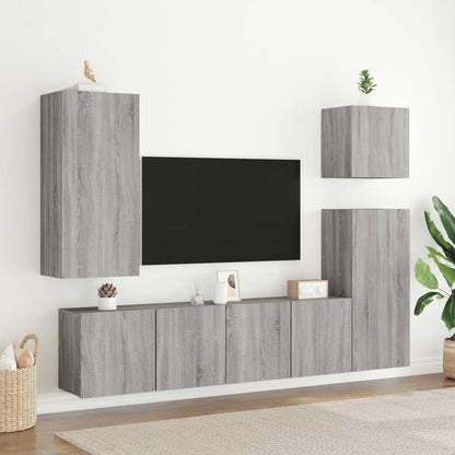 2 Piece Wall-mounted TV Cabinet Set Grey Sonoma 80x30x41 cm