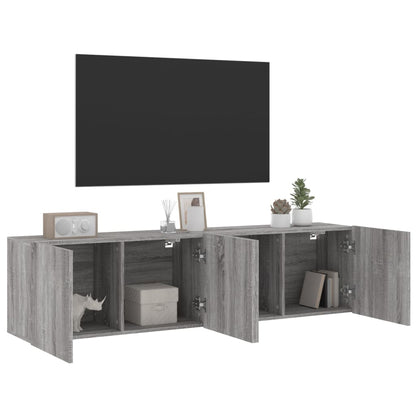 2 Piece Wall-mounted TV Cabinet Set Grey Sonoma 80x30x41 cm