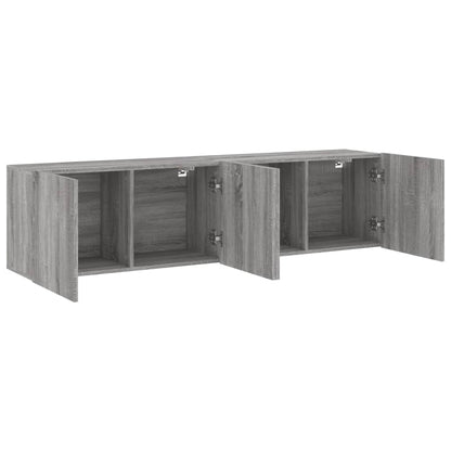 2 Piece Wall-mounted TV Cabinet Set Grey Sonoma 80x30x41 cm