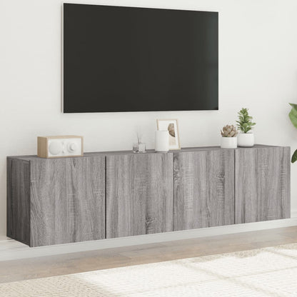 2 Piece Wall-mounted TV Cabinet Set Grey Sonoma 80x30x41 cm