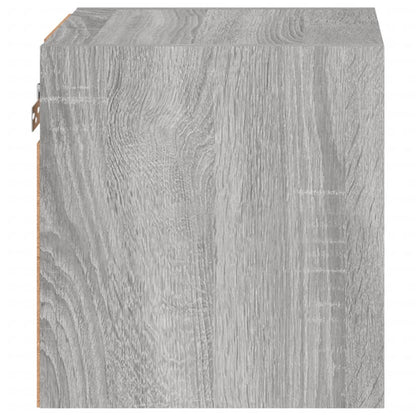 TV Wall Cabinet with LED Lights Grey Sonoma 30x28.5x30 cm