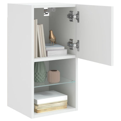 2 Piece TV Cabinet Set with LED Lights White 30,5x30x60 cm