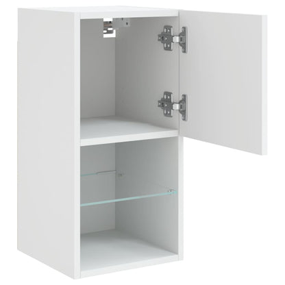 2 Piece TV Cabinet Set with LED Lights White 30,5x30x60 cm