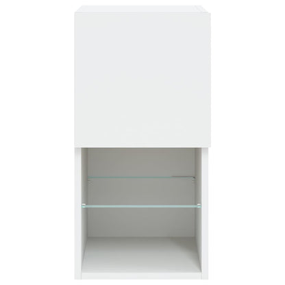 2 Piece TV Cabinet Set with LED Lights White 30,5x30x60 cm