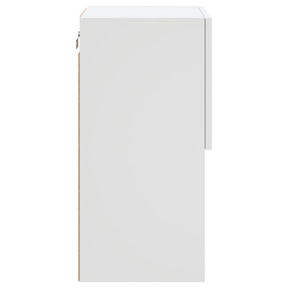2 Piece TV Cabinet Set with LED Lights White 30,5x30x60 cm