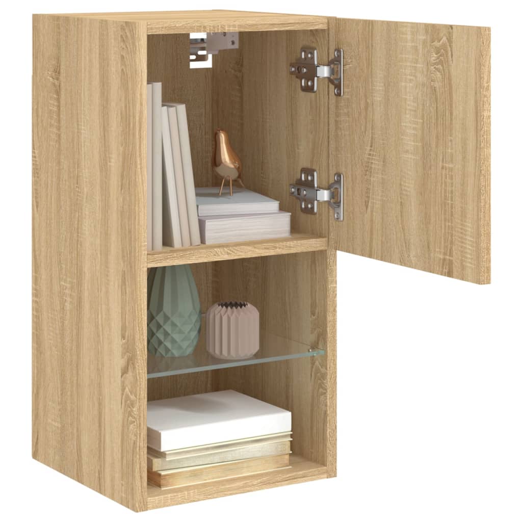 2 Piece TV Cabinet Set with LED Lights Sonoma Oak 30,5x30x60 cm