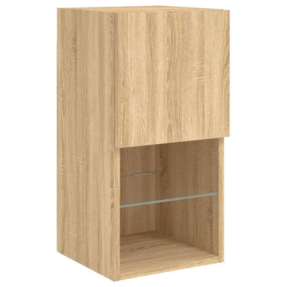 2 Piece TV Cabinet Set with LED Lights Sonoma Oak 30,5x30x60 cm