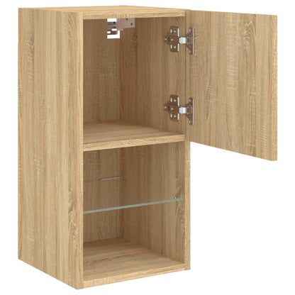2 Piece TV Cabinet Set with LED Lights Sonoma Oak 30,5x30x60 cm