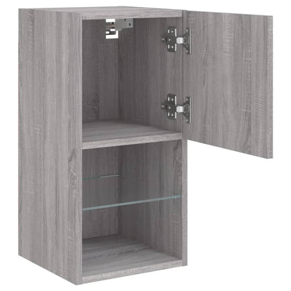 2 Piece TV Cabinet Set with LED Lights Grey Sonoma 30,5x30x60 cm