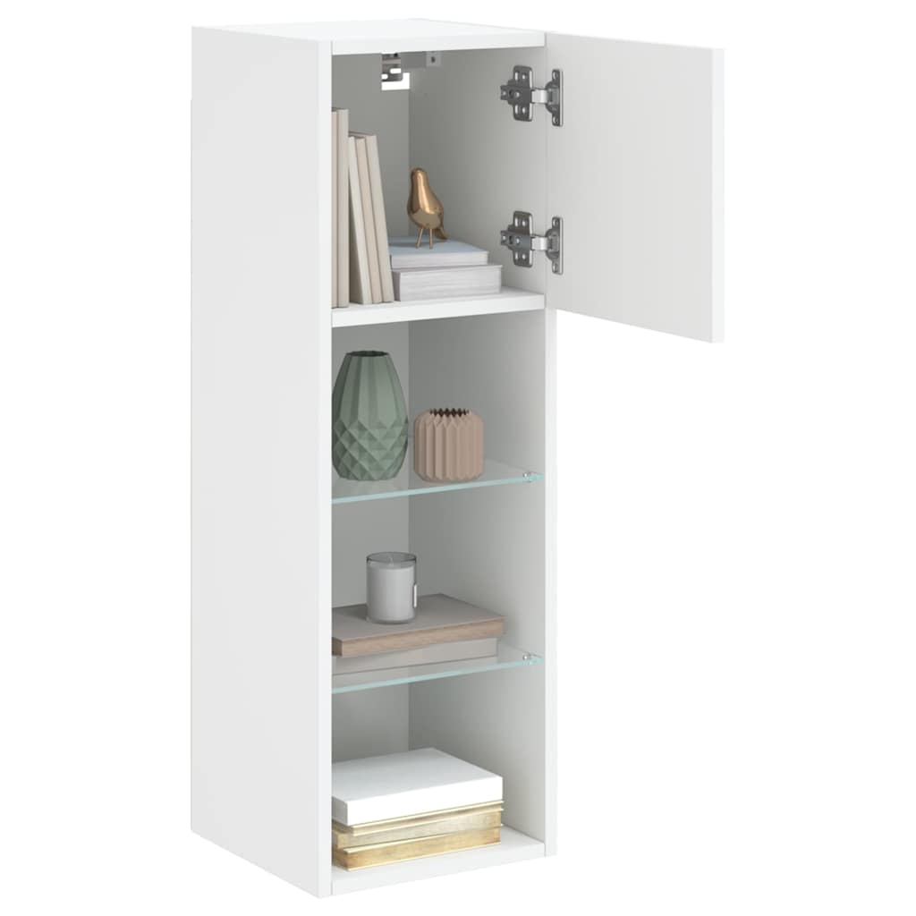 TV Cabinet with LED Lights White 30,5x30x90 cm