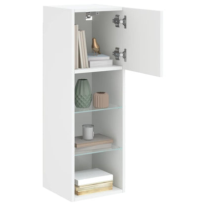 TV Cabinet with LED Lights White 30,5x30x90 cm