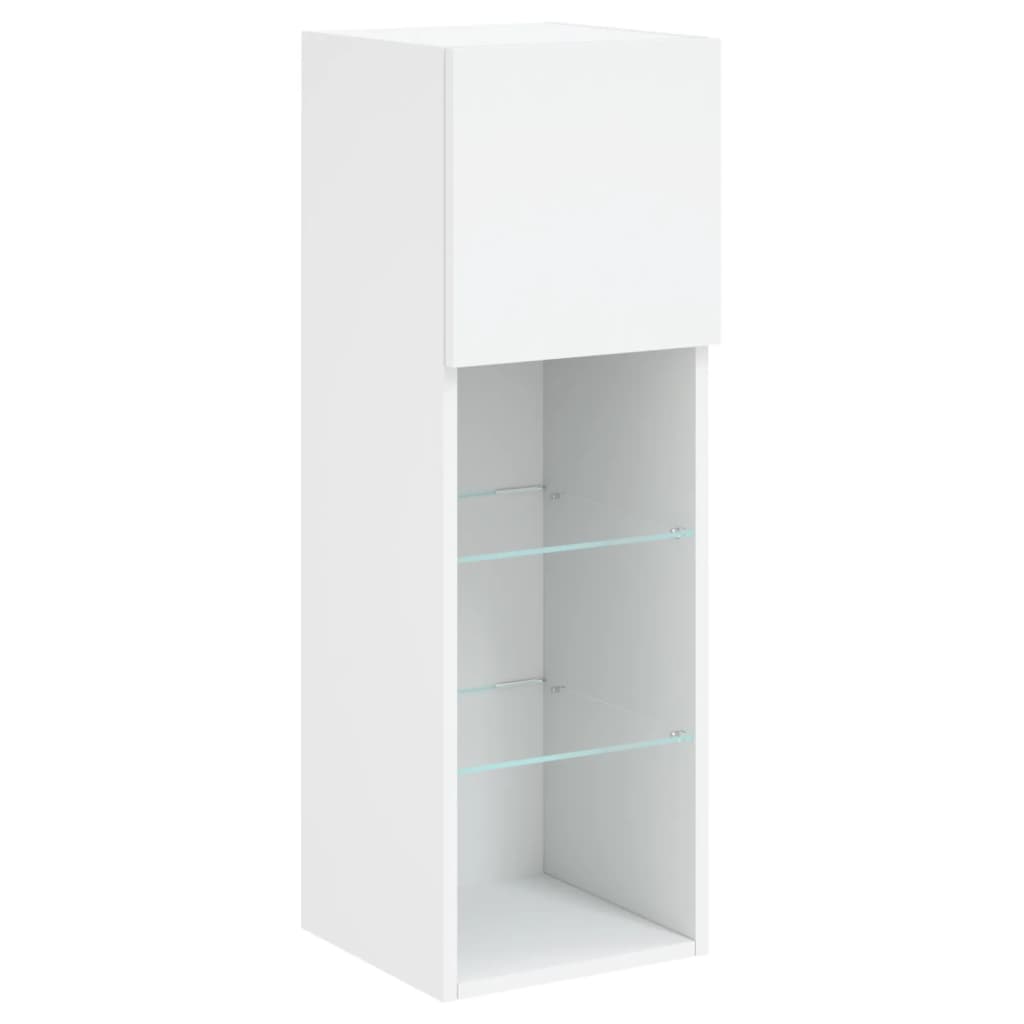 TV Cabinet with LED Lights White 30.5x30x90 cm