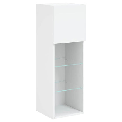 TV Cabinet with LED Lights White 30,5x30x90 cm