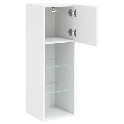 TV Cabinet with LED Lights White 30,5x30x90 cm