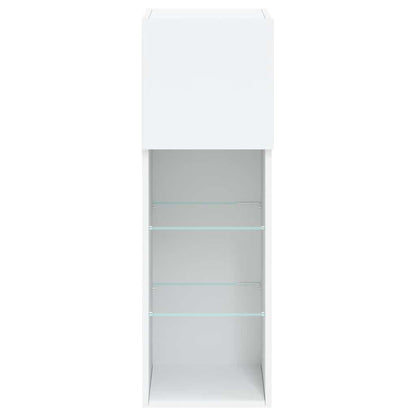 TV Cabinet with LED Lights White 30,5x30x90 cm
