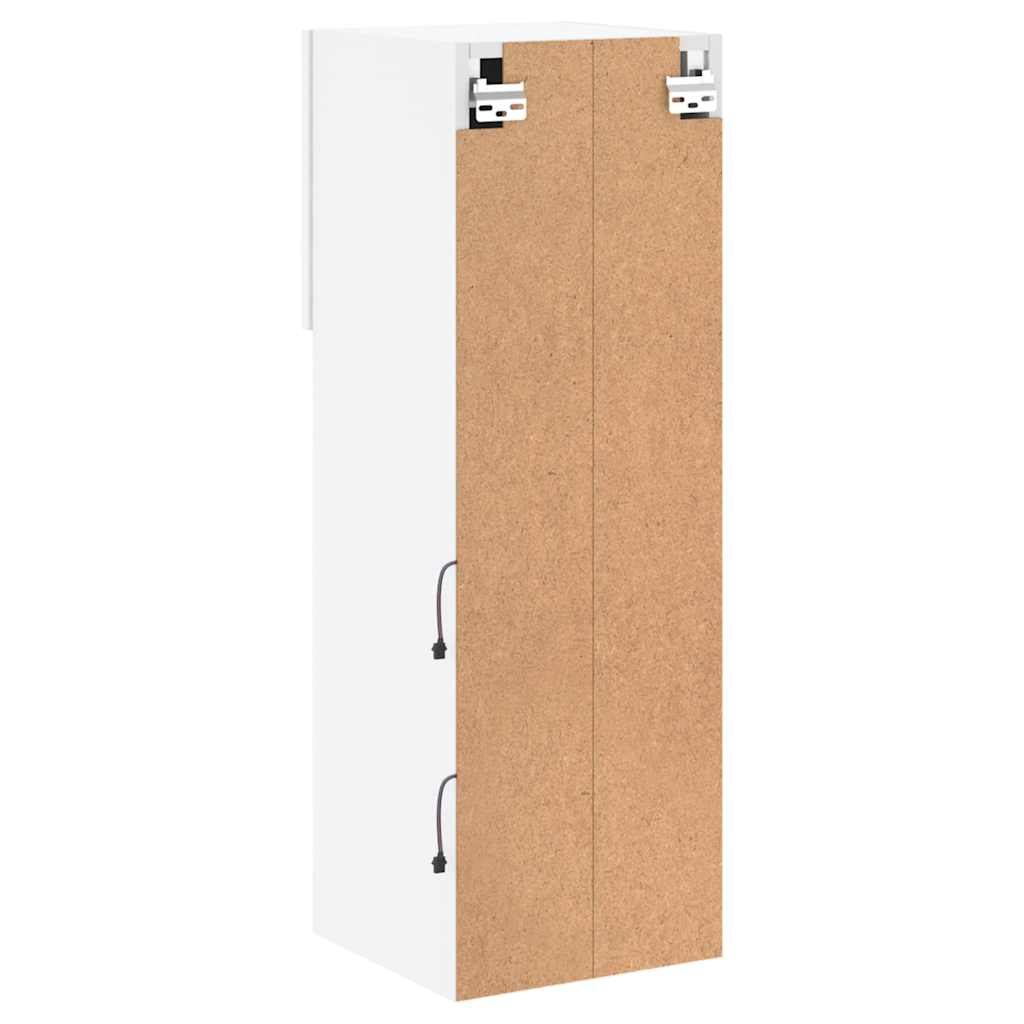 TV Cabinet with LED Lights White 30,5x30x90 cm