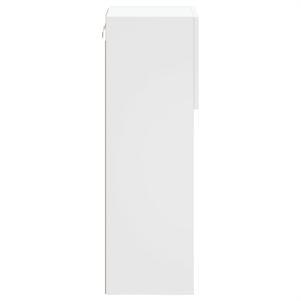 TV Cabinet | Set of 2 | White | Engineered wood, glass | 30.5x30x90 cm